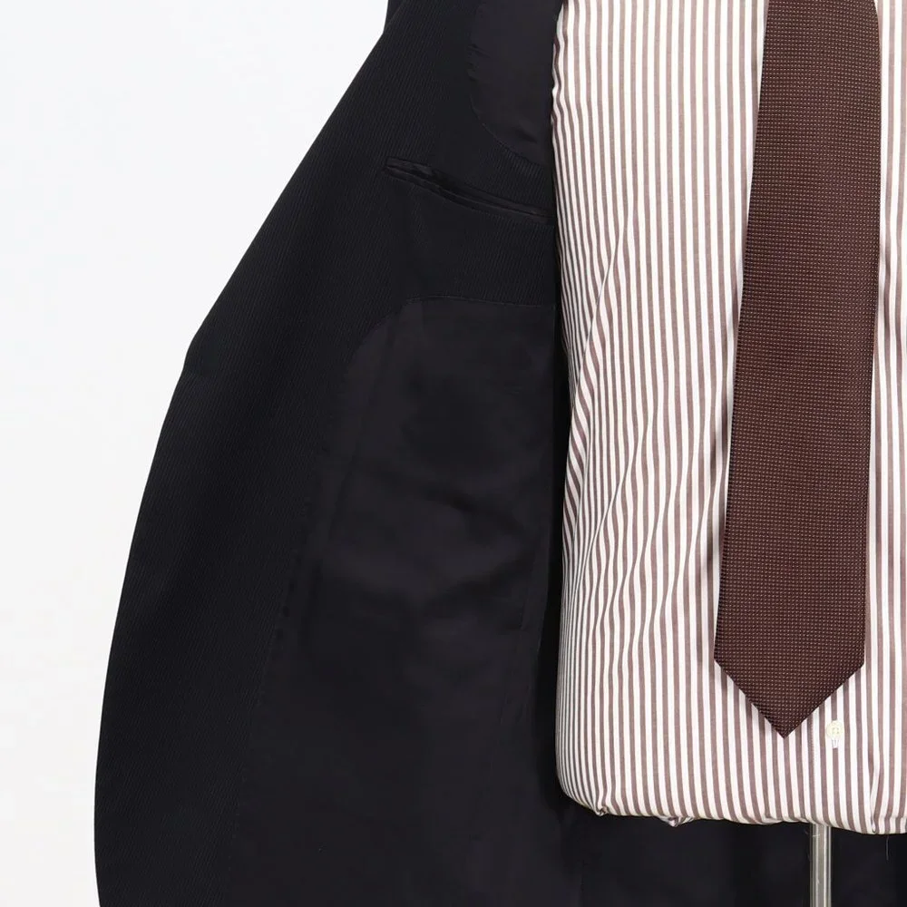 Jos. A. Bank 43L Black Solid 2-Button Sport Coat Blazer Jacket B772